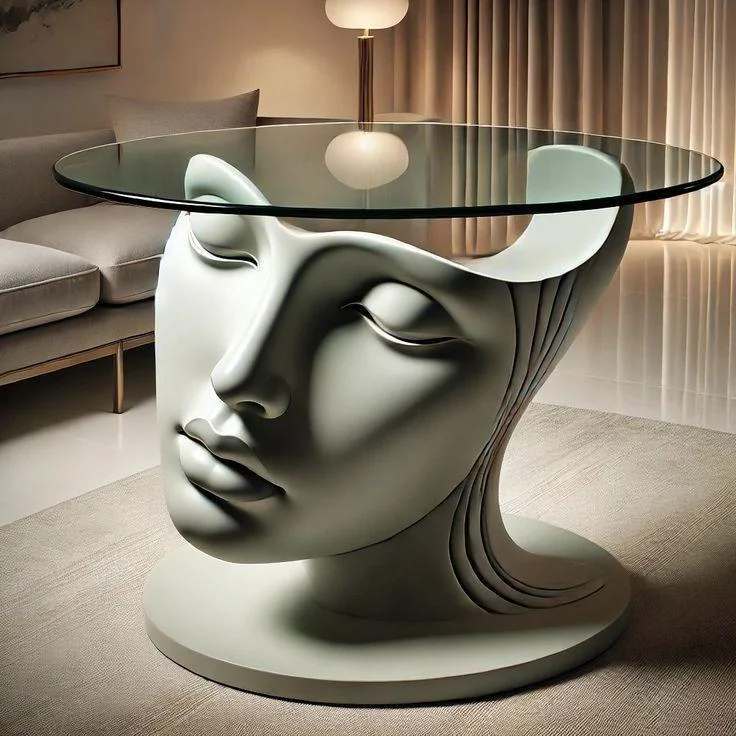 Décor and accessories 2 Artistic Face Glass Table