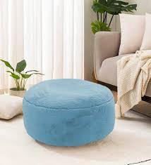 Ottoman and pouffe 1 Blue Round Pouf