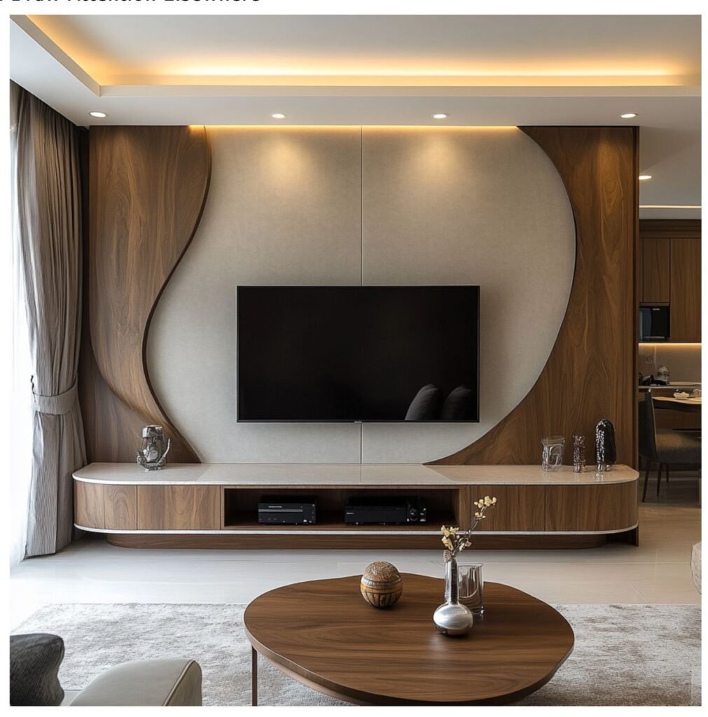 T.V. Units 1 Curved Panel Luxury TV Wall