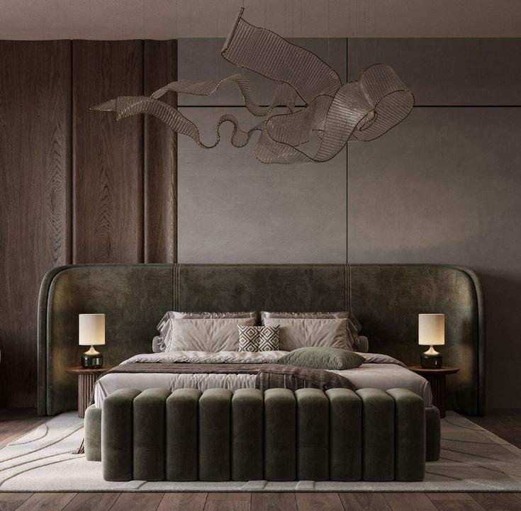 Elegant Green Upholstered Bed