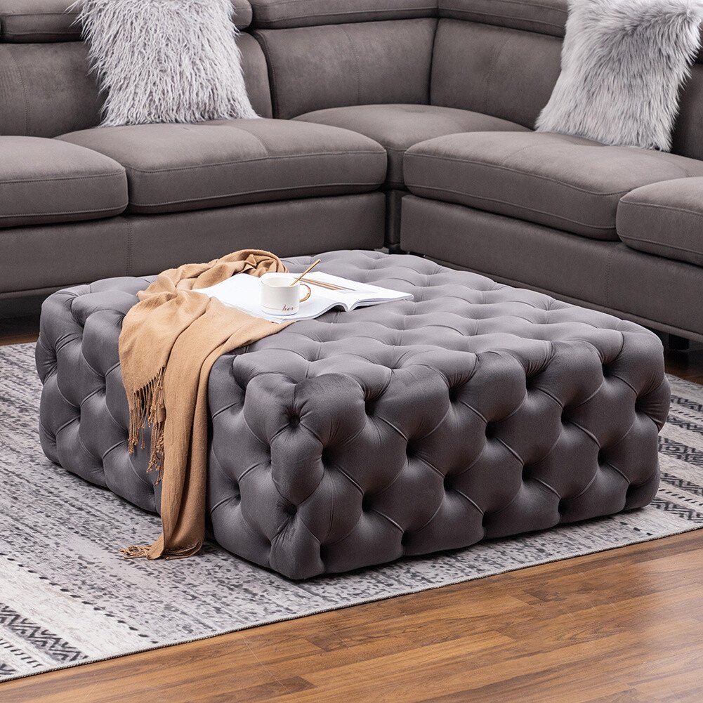 Ottoman and pouffe 5 Large Tufted Ottoman Bench