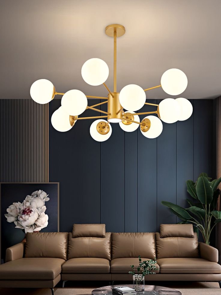 Modern Gold Globe Chandelier