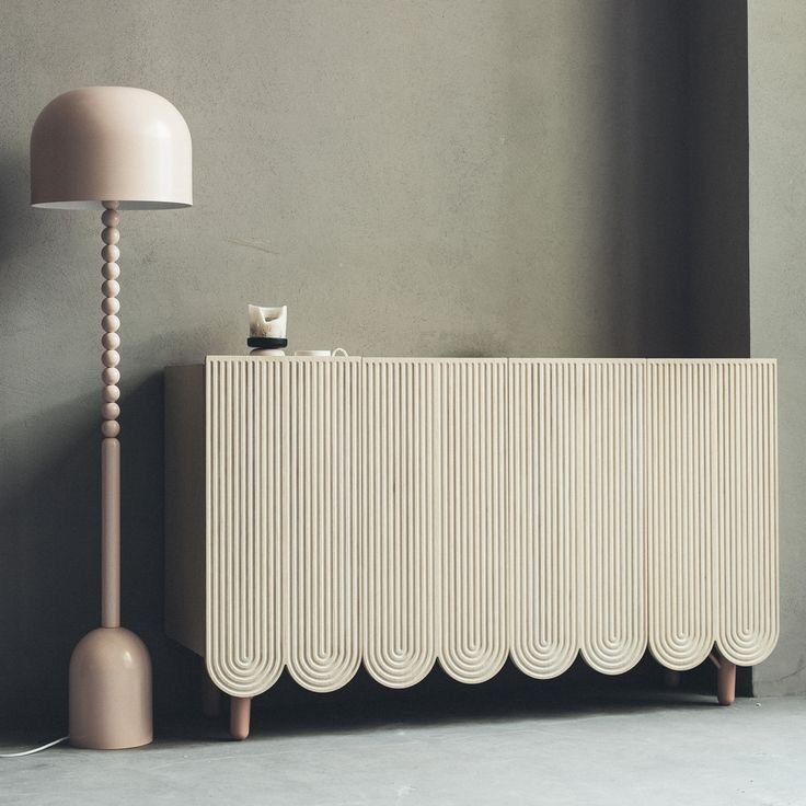 Console 9 Textured Sideboard with Floor Lamp