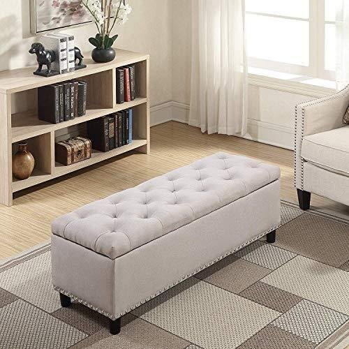 Ottoman and pouffe 7 Tufted Fabric Bench